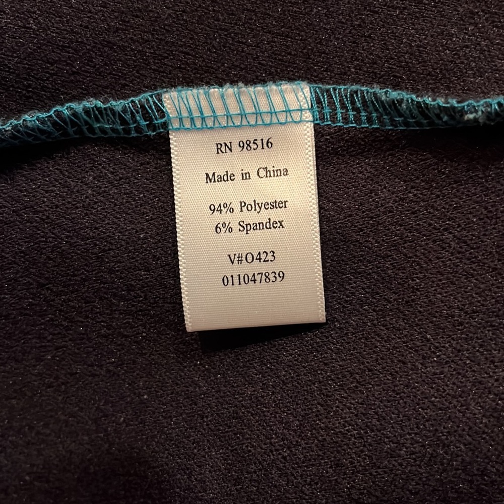 Coldwater Creek cardigan jacket. Chevron blue, green & black. Medium. GUC - Picture 8 of 9